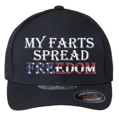 Redneck Farts Spread Freedom Country Joke Usa Flag Humour Funny Gift Flexfit Unipanel Trucker Cap