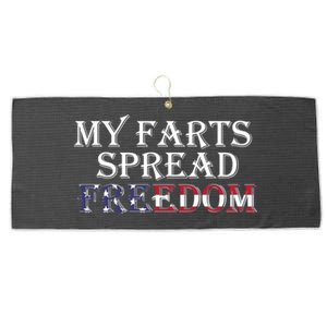 Redneck Farts Spread Freedom Country Joke Usa Flag Humour Funny Gift Large Microfiber Waffle Golf Towel