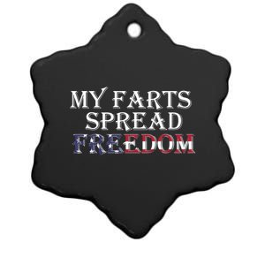 Redneck Farts Spread Freedom Country Joke Usa Flag Humour Funny Gift Ceramic Star Ornament