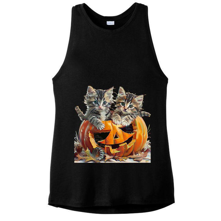 Retro Floral Spooky Season Ladies PosiCharge Tri-Blend Wicking Tank