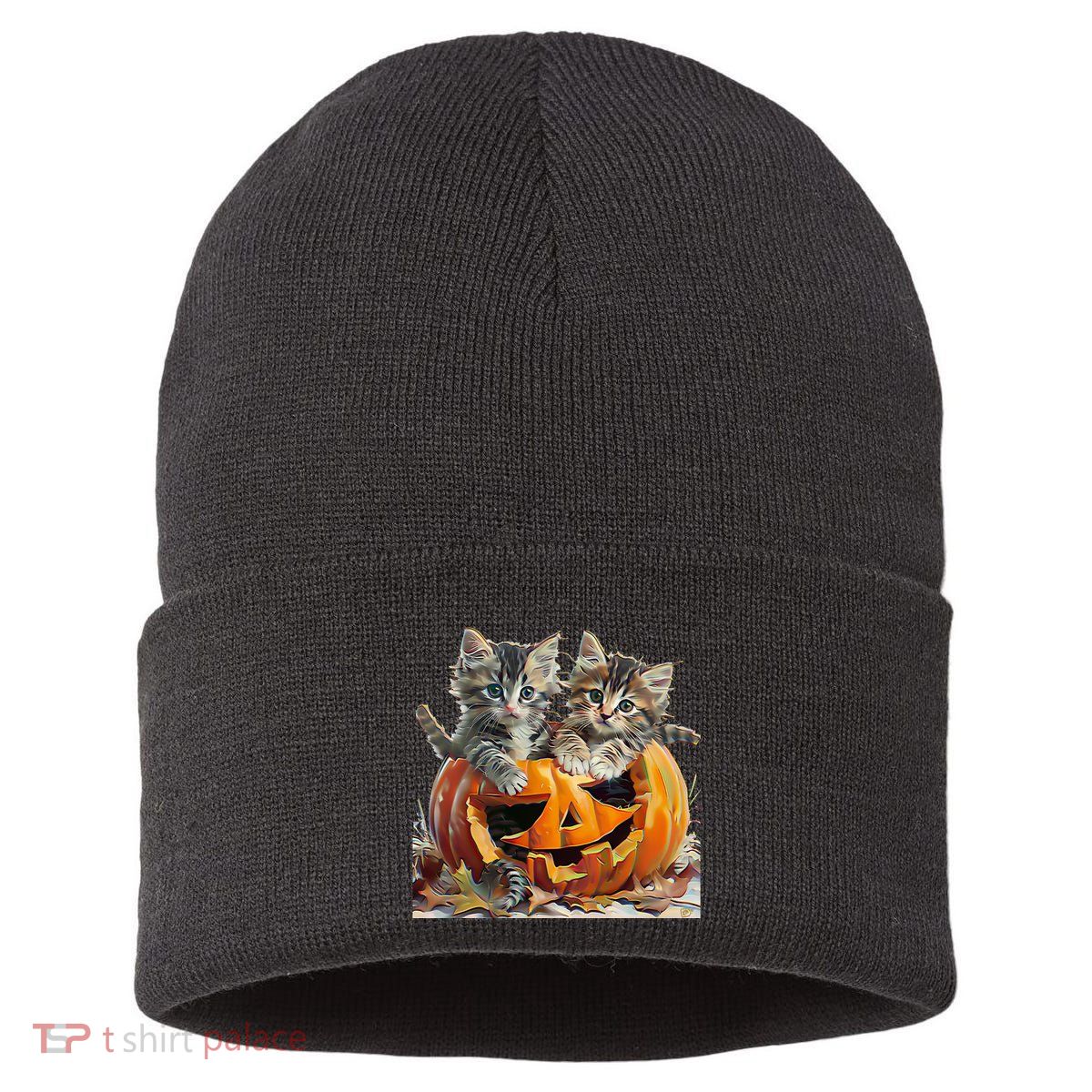 Retro Floral Spooky Season Sustainable Knit Beanie