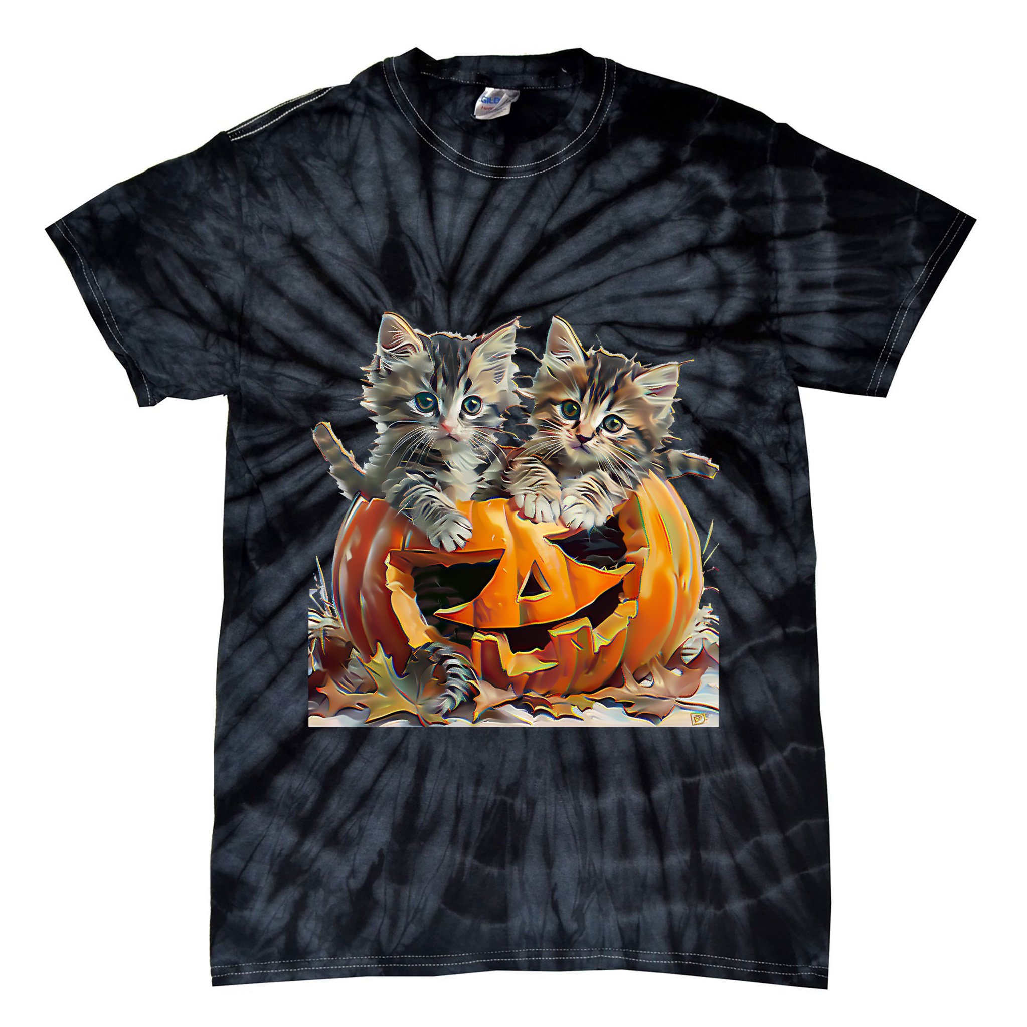 Retro Floral Spooky Season Tie-Dye T-Shirt