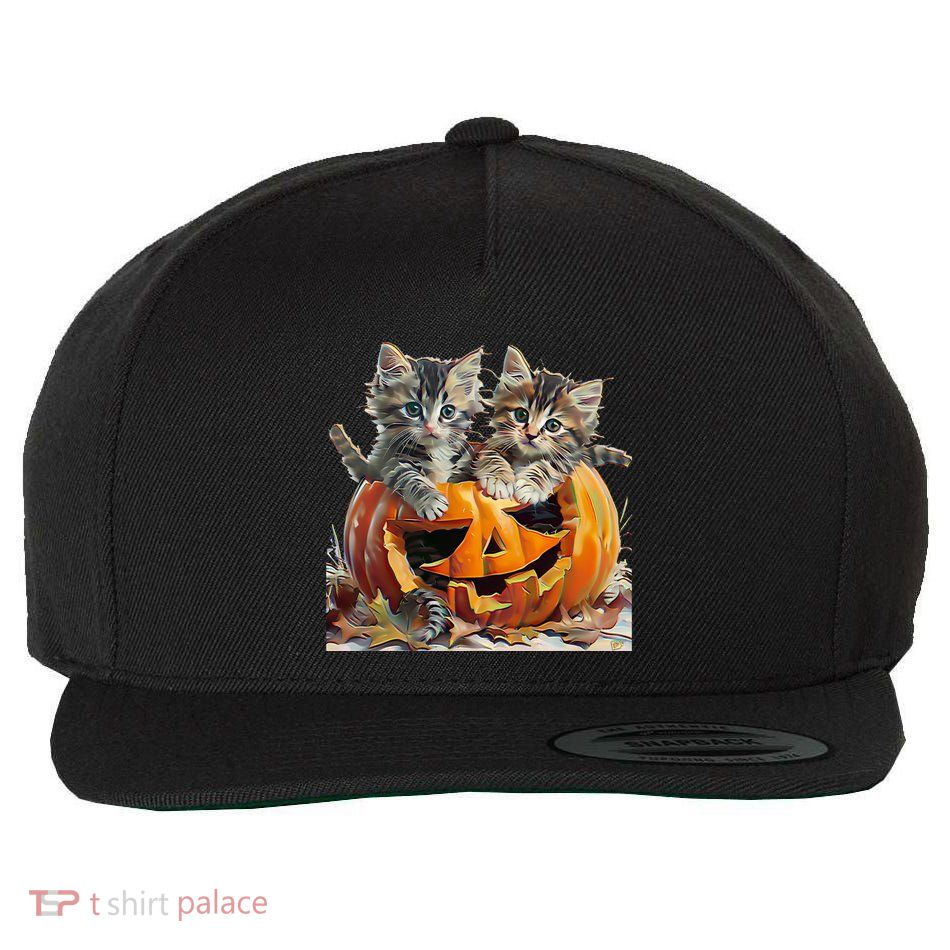 Retro Floral Spooky Season Wool Snapback Cap