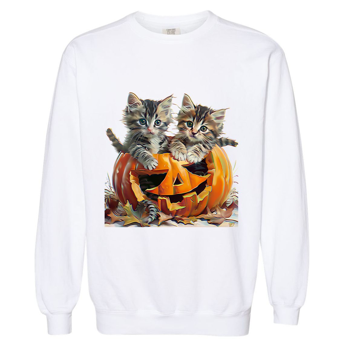 Retro Floral Spooky Season Garment-Dyed Sweatshirt