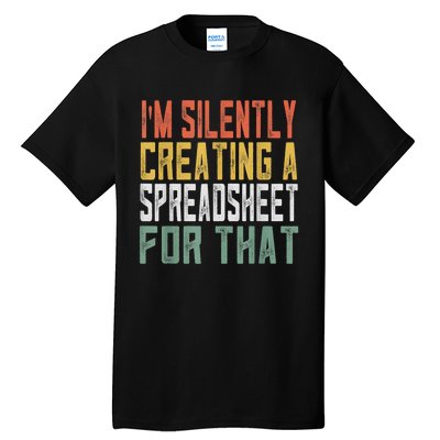 Retro Funny Spreadsheet Gift For Actuary Statistician Tall T-Shirt