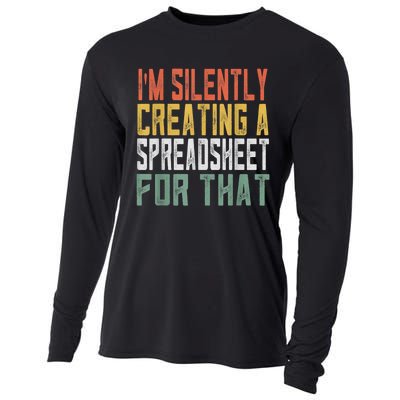 Retro Funny Spreadsheet Gift For Actuary Statistician Cooling Performance Long Sleeve Crew