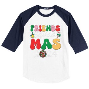 Retro Friendsmas Squad 2024 Christmas Family Baseball Sleeve Shirt