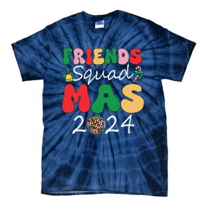 Retro Friendsmas Squad 2024 Christmas Family Tie-Dye T-Shirt