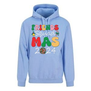 Retro Friendsmas Squad 2024 Christmas Family Unisex Surf Hoodie