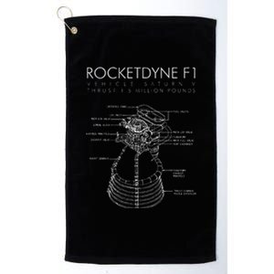 Rocketdyne F1 Saturn V Rocket Engine Diagram Drawing Platinum Collection Golf Towel