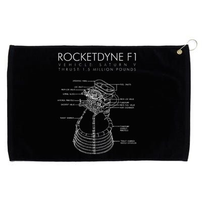 Rocketdyne F1 Saturn V Rocket Engine Diagram Drawing Grommeted Golf Towel