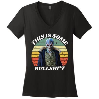 Resident Funny Swearing Alien Science Fiction Women's V-Neck T-Shirt