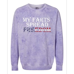 Redneck Farts Spread Freedom Country Joke Usa Flag Humour Gift Colorblast Crewneck Sweatshirt