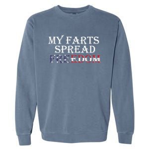 Redneck Farts Spread Freedom Country Joke Usa Flag Humour Gift Garment-Dyed Sweatshirt