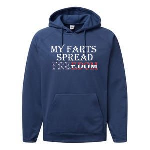 Redneck Farts Spread Freedom Country Joke Usa Flag Humour Gift Performance Fleece Hoodie