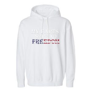 Redneck Farts Spread Freedom Country Joke Usa Flag Humour Gift Garment-Dyed Fleece Hoodie