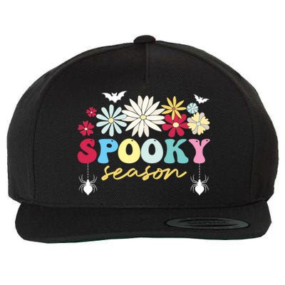 Retro Floral Spooky Season Spooky Vibes Halloween Meaningful Gift Wool Snapback Cap