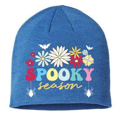 Retro Floral Spooky Season Spooky Vibes Halloween Meaningful Gift Sustainable Beanie