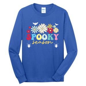 Retro Floral Spooky Season Spooky Vibes Halloween Meaningful Gift Tall Long Sleeve T-Shirt