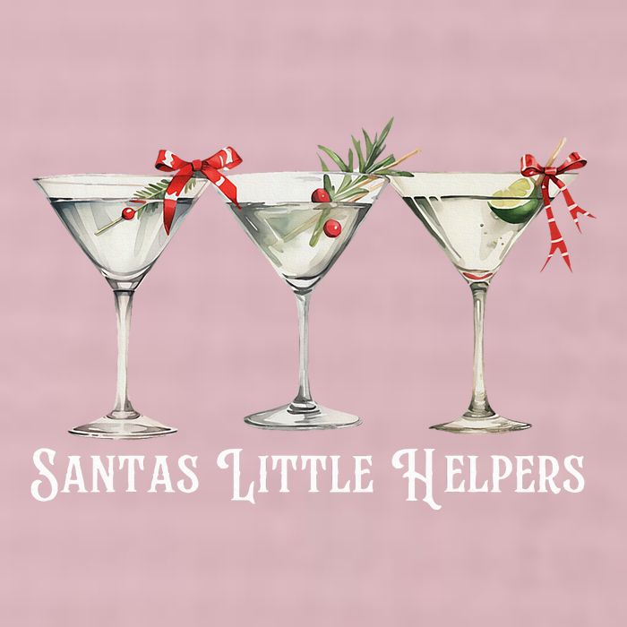 Retro Funny SantaS Little Helper Martini Merry Christmas 25L Jumbo Tote