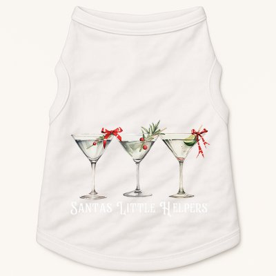 Retro Funny SantaS Little Helper Martini Merry Christmas Doggie Tank