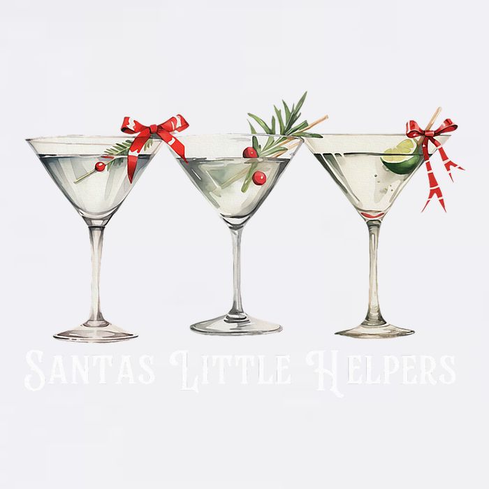 Retro Funny SantaS Little Helper Martini Merry Christmas Button