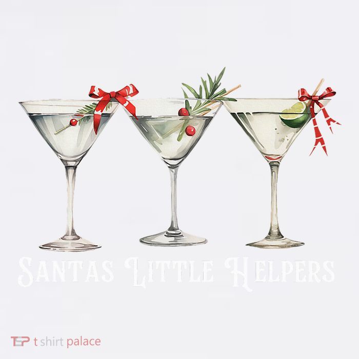 Retro Funny SantaS Little Helper Martini Merry Christmas Flatbill Hat