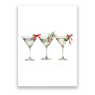 Retro Funny SantaS Little Helper Martini Merry Christmas Poster