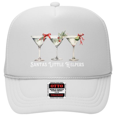 Retro Funny SantaS Little Helper Martini Merry Christmas Trucker Hat