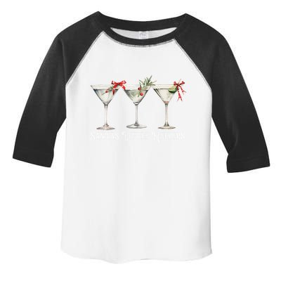 Retro Funny SantaS Little Helper Martini Merry Christmas Toddler Fine Jersey T-Shirt
