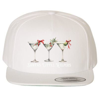 Retro Funny SantaS Little Helper Martini Merry Christmas Wool Snapback Cap