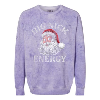 Retro Funny Santa Face Big Nick Energy Xmas Meaningful Gift Colorblast Crewneck Sweatshirt