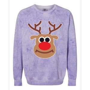 Reindeer Face Shirts Matching Family Christmas Deer Colorblast Crewneck Sweatshirt