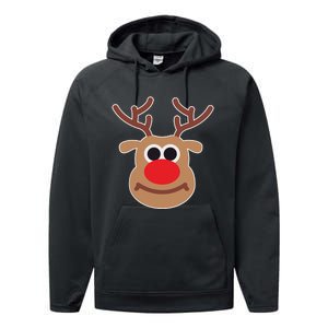 Reindeer Face Shirts Matching Family Christmas Deer Performance Fleece Hoodie