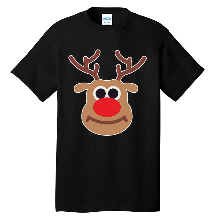 Reindeer Face Shirts Matching Family Christmas Deer Tall T-Shirt