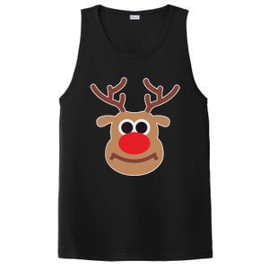 Reindeer Face Shirts Matching Family Christmas Deer PosiCharge Competitor Tank