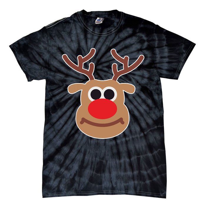 Reindeer Face Shirts Matching Family Christmas Deer Tie-Dye T-Shirt