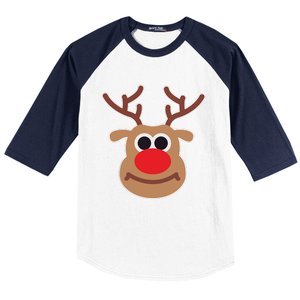 Reindeer Face Shirts Matching Family Christmas Deer Baseball Sleeve Shirt