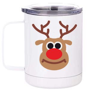 Reindeer Face Shirts Matching Family Christmas Deer 12 oz Stainless Steel Tumbler Cup