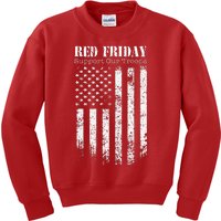 Red Friday Support Our Troops Military Memorial day Kids Sweatshirt