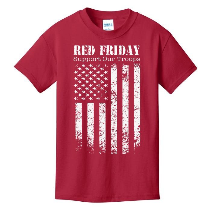 Red Friday Support Our Troops Military Memorial day Kids T-Shirt