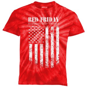 Red Friday Support Our Troops Military Memorial day Kids Tie-Dye T-Shirt