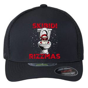 Rizzmas Funny Santa Toilet White Elephant Christmas Flexfit Unipanel Trucker Cap