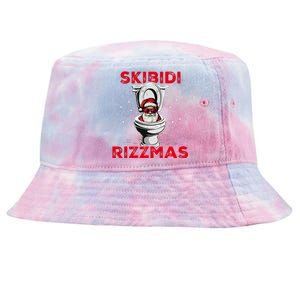 Rizzmas Funny Santa Toilet White Elephant Christmas Tie-Dyed Bucket Hat