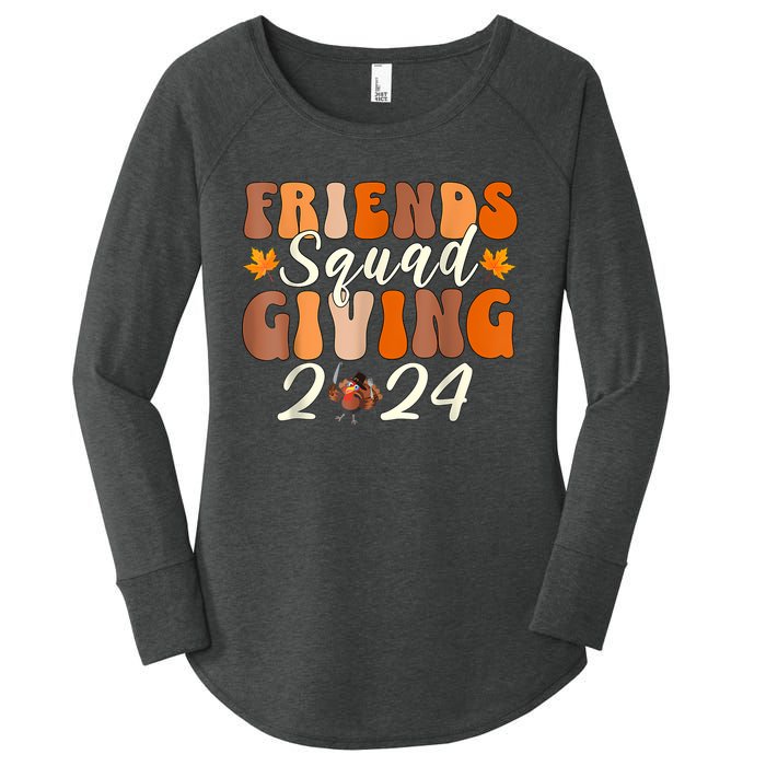 Retro Friendsgiving Squad 2024 Thanksgiving Friendsgivin Women's Perfect Tri Tunic Long Sleeve Shirt