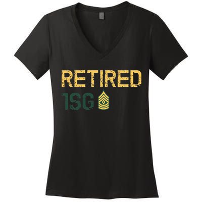 Retired First Sergeant (1SG) Women's V-Neck T-Shirt