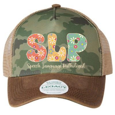 Retro Floral Slp Speech Language Pathologist Speech Therapy Legacy Tie Dye Trucker Hat