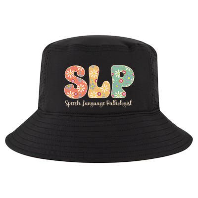 Retro Floral Slp Speech Language Pathologist Speech Therapy Cool Comfort Performance Bucket Hat