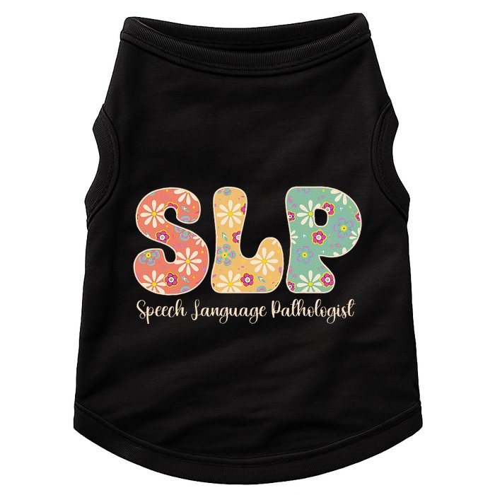 Retro Floral Slp Speech Language Pathologist Speech Therapy Doggie Tank