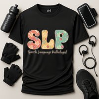 Retro Floral Slp Speech Language Pathologist Speech Therapy Performance Shirt
